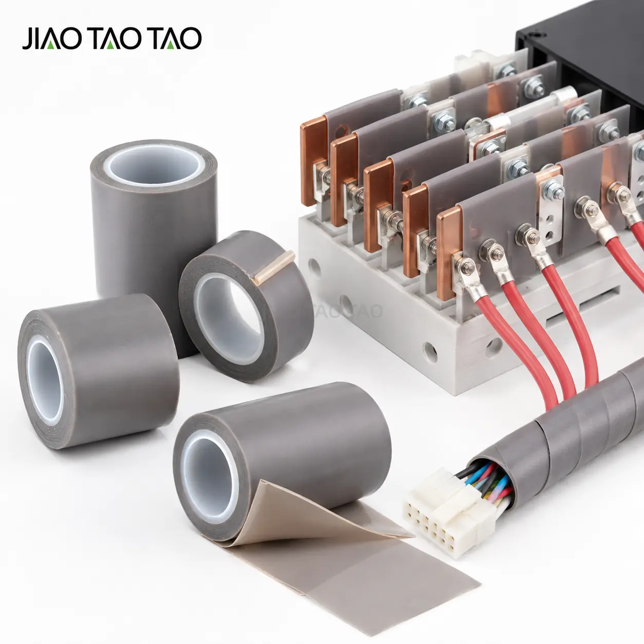 Virgin PTFE film adhesive tape for industrial insulation, chemical resistance, and low friction applications.